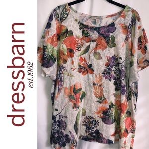 2X | Dress Barn | Floral Knit Blouse